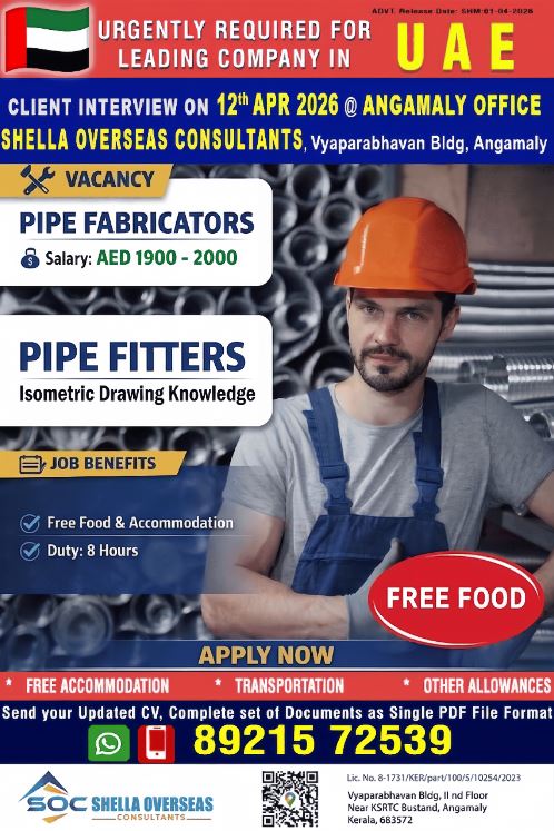 Pipe Fabricator and Pipe Fitter Descon UAE