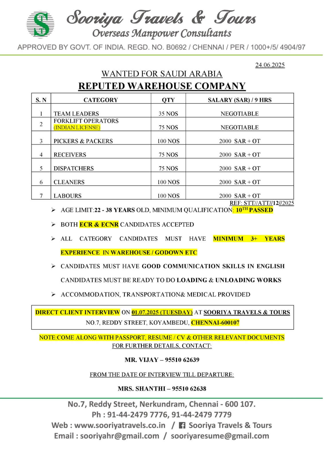 REPUTED WAREHOUSE COMPANY - SAUDI