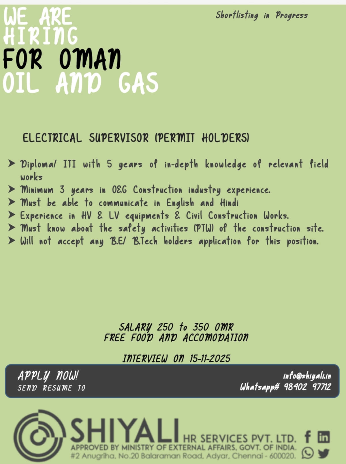 PERMIT REQUESTER & HOLDER (MECHANICAL)